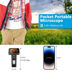 Winwend 739944332402 Microscope For Kids - Portable Handheld Magnifying Glass Girls #2
