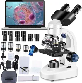40x-2000x Woehrsh Asz1234 Microscope For Adults Wf10x And Wf25x Eyepieces Magnification Usb Cam