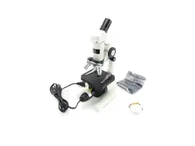 59-1180 Wolfe Microscope With Wf10x Eyepiece 4x 10x 40x Objectives And Lamp