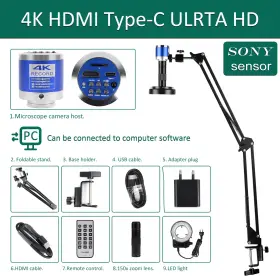 Yizhan-4003-150 Yizhan 4k Digital Microscope 48mp Hdmi Usb 150x Lens Electronic Soldering Coin