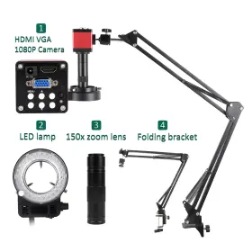 Yz13-1605b Yizhan Fhd 4k Hdmi Usb Digital Microscope Kit 1 150 Zoom Foldable Stand Remote