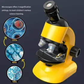 40x-1200x Yongshuo 1100a-1 Microscope For Kids Kit Led Magnification Yellow #2