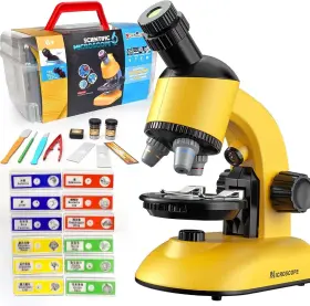 40x-1200x Yongshuo 1100a-1 Microscope For Kids Kit Led Magnification Yellow
