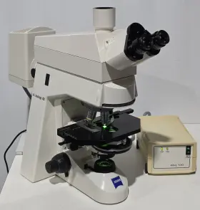 1128-330 Zeiss Axioskop 40 A Pol Trinocular Fluorescence Microscope