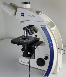415500-0001-001 Zeiss Primo Star Microscope With Trinocular Head Powers On