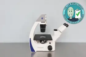 415510-1101-000 Zeiss Primovert Inverted Phase Contrast Microscope With Warranty See Video