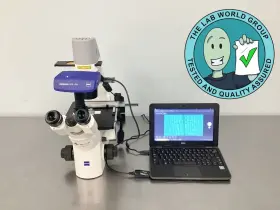 415510-1105-000 Zeiss Primovert Inverted Phase Contrast Microscope With Warranty See Video