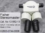 Fisher Stereomaster Microscope Binocular Head 10X With 4 Objectives 12-562-13. Fixed Price $145.00.