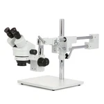 Amscope 7X-90X Binocular Stereo Zoom Microscope With Double Arm Boom Stand. Fixed Price $595.99.