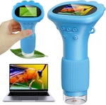 Kids Microscope, Pocket Portable With 2'' Inch Screen - Blue. Fixed Price $66.99.