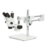 Amscope 7X-45X Simul-focal Trinocular Stereo Zoom Microscope On 2-ARM Boom Stand. Fixed Price $602.99.
