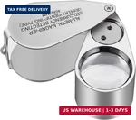 40X Full Metal Illuminated Jewelry Loop Magnifier, Xyk Pocket Folding Magnifying. Fixed Price $17.48.
