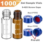 1000X Lab 2ML 9-425 Autosampler Glass Amber/clear Vials Screw Cap Ptfe Silicone. Fixed Price $138.50.