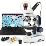 Amscope 40X-1000X Cordless Compound Microscope + Camera Top & Bottom Led Lights. Fixed Price $178.99.