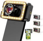 Apexel 100MM Macro Lens With Fill Light 17MM Thread Adapter For Iphone Samsung. Fixed Price $31.01.