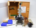 Bristoline Bristolscope 3055 Monocular Microscope W/ Wooden Case - 4/10/40/100X. Fixed Price $149.95.