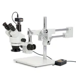 Amscope 3.5X-180X Trinocular Stereo Boom Microscope +10MP Usb Camera +led Light. Fixed Price $1190.99.