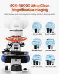 Vevor Professional Trinocular Compound Microscope Kit 40-5000X Magnification,. Fixed Price $198.79.