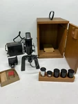 Antique 1915 Bausch & Lomb Microscope Case Set Lenses Transformer Remarkable. Fixed Price $225.00.