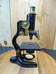 Antique 1915 Bausch Lomb Cast Iron & Brass Scientific Laboratory Microscope. Fixed Price $125.00.