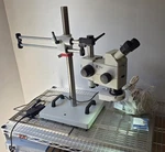 Meiji Techno Rz Stereo Microscope 10X-75X + 4 Led Lights Boom Stand. Fixed Price $2400.00.