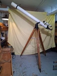 Early Unitron 4" Model 150 Telescope With Three Wooden Cases. Fixed Price $2329.00.