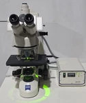 Zeiss Axioskop 40 Trinocular Fluorescence Microscope. Fixed Price $3495.00.