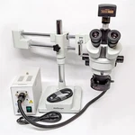 Amscope Sm Trinocular Stereo Zoom Microscope 10MP Camera/fiber Light/boom Stand. Fixed Price $1129.99.