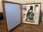 Vintage Tasco Deluxe High-quality Microscope & Original Wooden Box Regno 5E 750Z. Fixed Price $39.99.