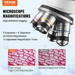 Compound Trinocular Microscope, 40X-5000X Magnification Lab. Fixed Price $266.52.