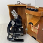 1950 Bausch Lomb Binocular Microscope Wood Case 2 Keys Blue Filter + More!. Fixed Price $249.00.