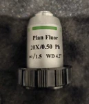 Plan Fluor 20X/0.50 /1.5 Wd 4.27 Microscope Objective From Amscope IN300T-FL. Fixed Price $250.00.