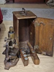 1900S Bausch & Lomb Brass Monocular Scientific Microscope Wood Case. Fixed Price $300.00.