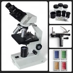 Amscope B100 Series 40X-1000X Binocular Compound Microscope W/slides, Stage ++. Fixed Price $224.99.