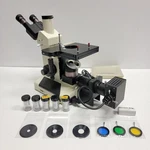Excellent - Unitron Ms Metallurgical Inverted Trinocular 4 Objective Microscope. Fixed Price $2995.95.