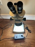 Meiji Emz -tr Stereozoom Microscope On Desktop Stand Led Ring Light. Fixed Price $525.00.