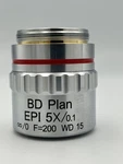 Meiji Plan Epi 5X/0.10 F=200 Elwd Objective Lens Metallurgical Microscope. Fixed Price $159.99.