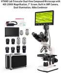 Vitano 40X-2500X Dual-view Lab Trinocular 5MP Camera Microscope 7 Inch Hd Screen. Fixed Price $279.14.