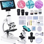 Oozstar Microscope 40X-2500X Magnification With 4.3-INCH Display, White. Fixed Price $91.13.
