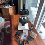 Celestron Labs CB2000C Compound Binocular Microscope With X 5.5" Mechanical. Fixed Price $145.00.