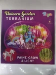 Bryte Unicorn Garden Terrarium Kit Paint Figurines, Electric Lights, Grow Plants. Fixed Price $22.95.