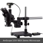 Amscope 3.5X-180X Trinocular Stereo Zoom Microscope Boom + 144-LED. Fixed Price $649.99.