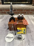 Monolux Microscope 100X-1200X W/ Vintage Wooden Case/milben Slides-tested. Fixed Price $38.24.