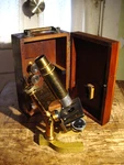 Antique 1876-85 Brass Bausch & Lomb "harvard" Microscope + Case, 4 Lens Works. Fixed Price $349.99.