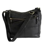 Great American Leather Works Black Shoulder Bag Crossbody Multi Zipper Pocket. Fixed Price $29.00.