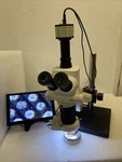 Leica S8APO Stereo Microscope W/ Boom Stand, Led Light, Monitor & Ccd Camera. Fixed Price $4850.00.