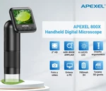 Apexel Pocket Handheld Digital Microscope With Slide 800X Mini Camera. Fixed Price $57.59.