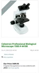 Celestron Professional Biological Microscope 1500 # 44108 W/ Instructions. Fixed Price $349.00.