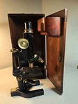 Antique Bausch & Lomb Optical Co. Microscope W/ Box And Lenses (1907). Fixed Price $250.00.