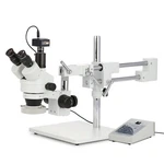Amscope 3.5X-90X Boom Stand Stereo Microscope W 8-ZONE 80-LED Light + 5MP Camera. Fixed Price $1132.99.